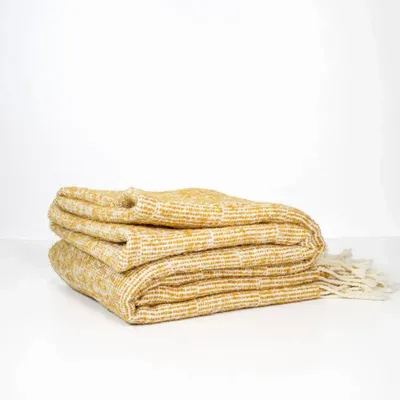 Plaids - PLAID LESTÉ EN ALPAGA - LÍNEO - NATUREL/DORÉ - RAIZ ALPACA