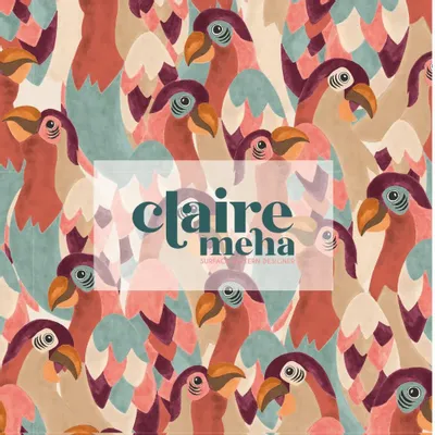 Textile and surface design - AOP PARROT - CLAIRE MEHA