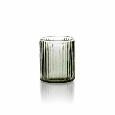 Glass - The Ribbed Tumbler - Charcoal - BAZAR BIZAR LIVING