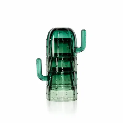 Glass - The Stack-a-Cactus Glasses - Green - Set of 4 - BAZAR BIZAR LIVING