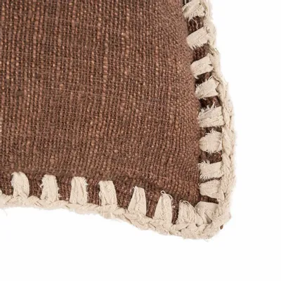 Coussins textile - La Housse de Coussin Espresso Edge - Marron Blanc - BAZAR BIZAR LIVING