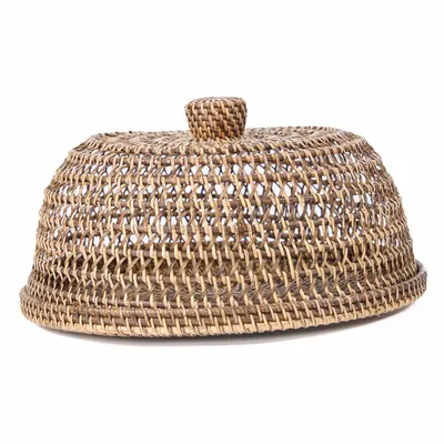 Laundry baskets - The Rattan Food Cover - Natural Brown - L - BAZAR BIZAR LIVING