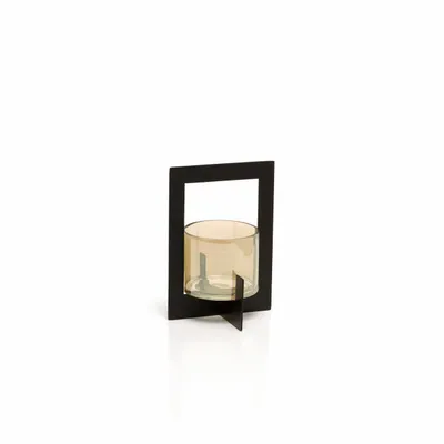 Bougeoirs et photophores  - Le Photophore Hurricane Framed - Noir - M - BAZAR BIZAR LIVING