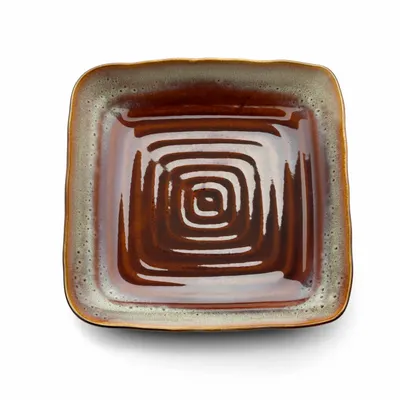 Assiettes au quotidien - L’Assiette Carrée Smoked Horizon - Brun Gris - M - BAZAR BIZAR LIVING