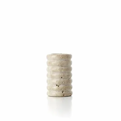 Bougeoirs et photophores  - Le Photophore Travertine Ripple T-Light - Beige - M - BAZAR BIZAR LIVING
