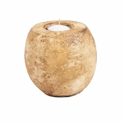 Candlesticks and candle holders - The Cavestone Candle Holder - Cream - BAZAR BIZAR LIVING