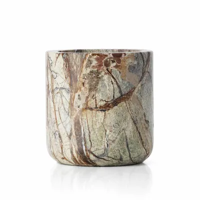 Flower pots - The Bidasar Marble Planter - Green - BAZAR BIZAR LIVING