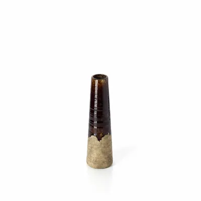 Vases - The Amber Cone Vase - Concrete Brown - S - BAZAR BIZAR LIVING