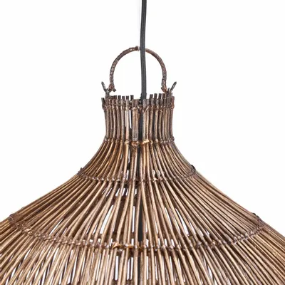 Ceiling lights - The Woven Bell Pendant - Dark Walnut - XL - BAZAR BIZAR LIVING
