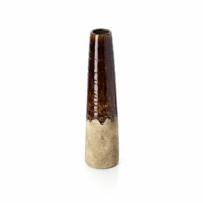 Vases - The Amber Cone Vase - Concrete Brown - L - BAZAR BIZAR LIVING