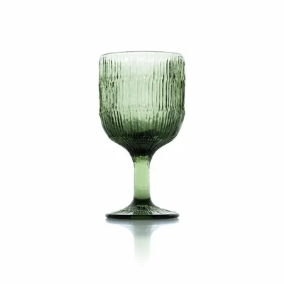 Glass - The Moss Ripple Wine Glass - Green - BAZAR BIZAR LIVING
