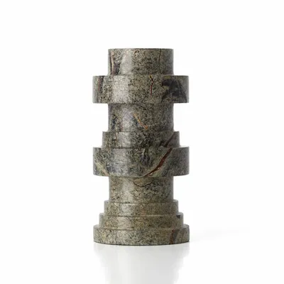 Candlesticks and candle holders - The Bidasar Marble Totemic Candle Holder - Green - BAZAR BIZAR LIVING