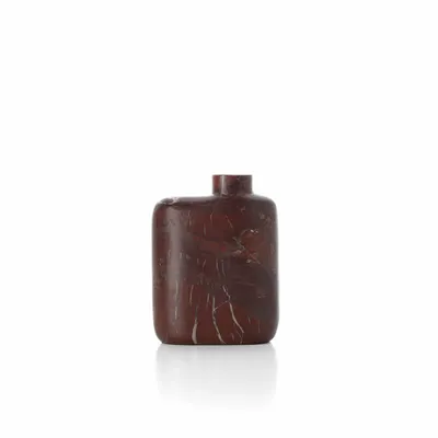 Vases - The Rosso Levanto Marble Vase - Wine Red - Low - BAZAR BIZAR LIVING