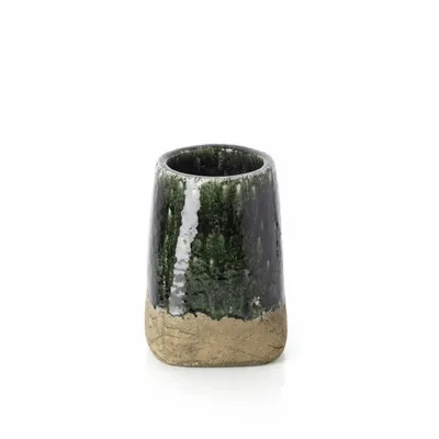 Flower pots - The Moss Conical Planter - Concrete Green - L - BAZAR BIZAR LIVING