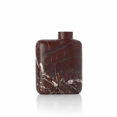 Vases - The Rosso Levanto Marble Vase - Wine Red - High - BAZAR BIZAR LIVING