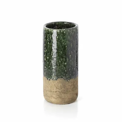 Vases - The Moss Cylinder Vase - Concrete Green - L - BAZAR BIZAR LIVING