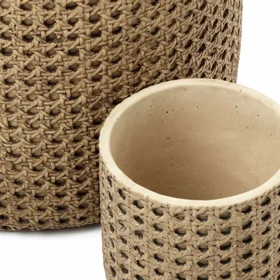 Flower pots - The RattanRock Planter - Natural - L - BAZAR BIZAR LIVING