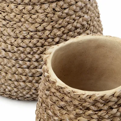 Flower pots - The Fake Braided Planter - Natural - L - BAZAR BIZAR LIVING