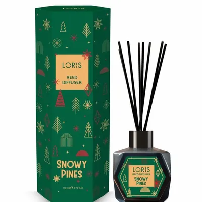 Scent diffusers - LORIS Snowy Pines fragrance diffuser sticks 110ml - LORIS PARFUM