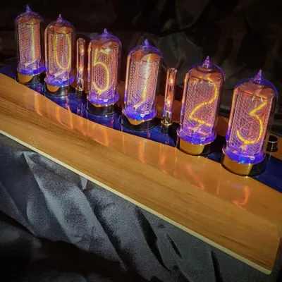 Clocks - Nixie clock: The ZIN18 blue - NIXIEFAB FRANCE
