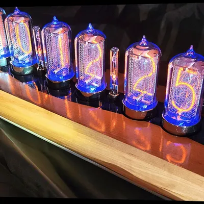 Clocks - Nixie clock: The ZIN18 blue - NIXIEFAB FRANCE