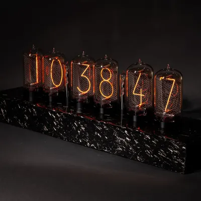 Clocks - Nixie clock: The ZIN70 forged full black carbon - NIXIEFAB FRANCE