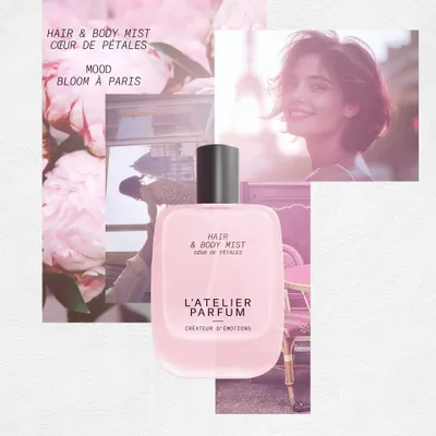 Fragrance for women & men - HAIR AND BODY MIST COEUR DE PÉTALES 50ml - L'ATELIER PARFUM PARIS