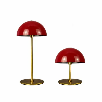 Table lamps - ALONG LED Mini Table Lamp dark red/brass - Box of 2 - DYBERG LARSEN
