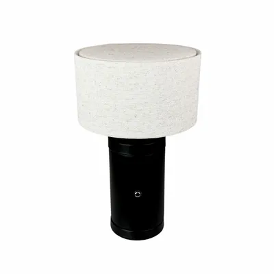 Lampes de table - Lampe de table à abat-jour en tissu Mellow avec base en bois LED recha - DYBERG LARSEN