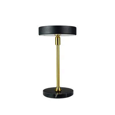 Table lamps - MOONLIGHT Mini LED rechargeable table lamp black, brass, marble - DYBERG LARSEN