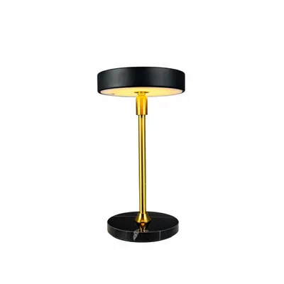 Table lamps - MOONLIGHT Mini LED rechargeable table lamp black, brass, marble - DYBERG LARSEN