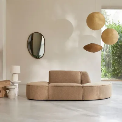 Sofas - Dario  Banquette modulable en tissu camel, 2 places - TIKAMOON