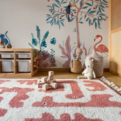 Tapis sur-mesure - Tapis Animauì pour chambres d'enfants, en laine, fait main au Maroc - CASA AMAR