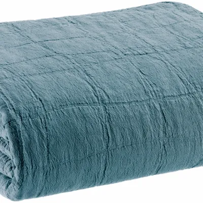 Bed linens - Recycled Throw Titou Acier 260 X 260 - MAISON VIVARAISE - SDE VIVARAISE WINKLER