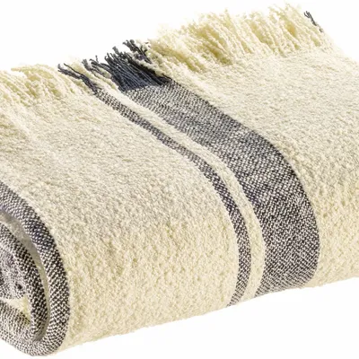 Plaids - Plaid jacquard Jane Multico marine 130 x 160 - MAISON VIVARAISE - SDE VIVARAISE WINKLER