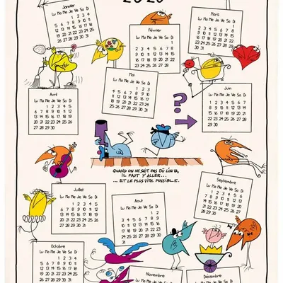 Dish towels - Shadoks Calendrier 2026 Tea Towel Écru 48 X 72 - MAISON VIVARAISE - SDE VIVARAISE WINKLER