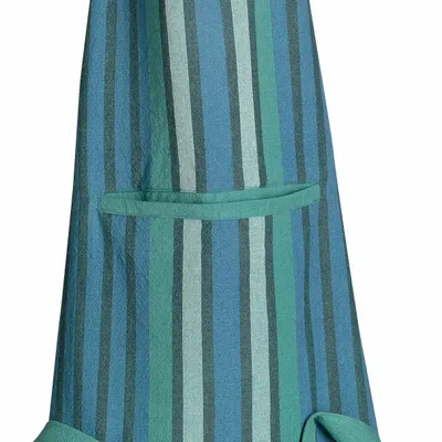 Aprons - Yuna Recycled Kitchen Apron with Pocket Paon 72 X 85 - MAISON VIVARAISE - SDE VIVARAISE WINKLER