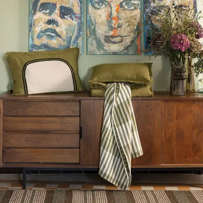 Cushions - Plain Cushion Laly Cèdre 30 X 50 - MAISON VIVARAISE - SDE VIVARAISE WINKLER