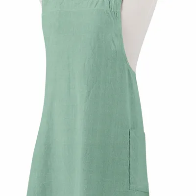 Aprons - Recycled Japanese kitchen apron Haru Aqua 78 X 100 - MAISON VIVARAISE - SDE VIVARAISE WINKLER