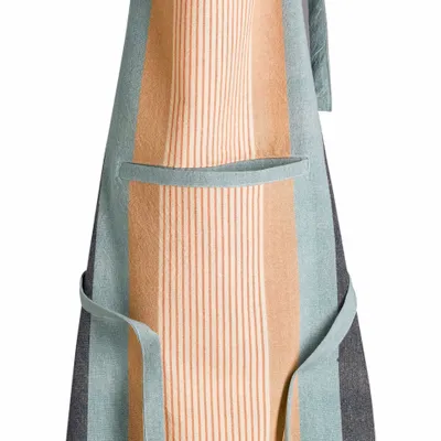 Tabliers de cuisine - Tablier de cuisine recyclé Yuna avec poche Azur 72 x 85 - MAISON VIVARAISE - SDE VIVARAISE WINKLER