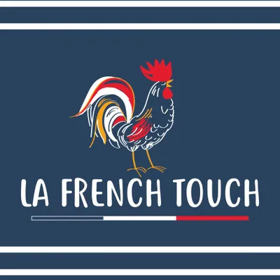 Tabliers de cuisine - Tablier de cuisine La French Touch recyclé Marine 72 x 90 - MAISON VIVARAISE - SDE VIVARAISE WINKLER