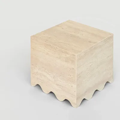 Coffee tables - TRAVERTINE SIDE TABLE 'FLOW' - KIWANO CONCEPT