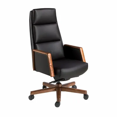 Chaises - Fauteuil de bureau pivotant en similicuir noir - ANGEL CERDÁ