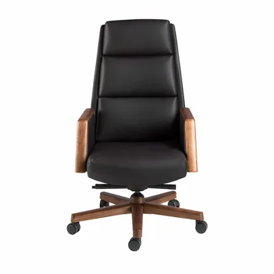 Chaises - Fauteuil de bureau pivotant en similicuir noir - ANGEL CERDÁ