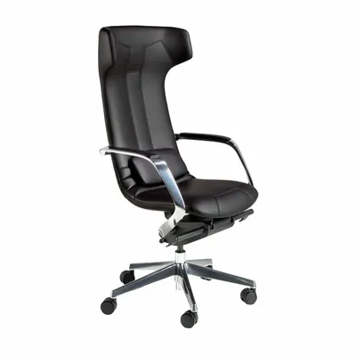 Chaises - Fauteuil de bureau pivotant en similicuir noir - ANGEL CERDÁ