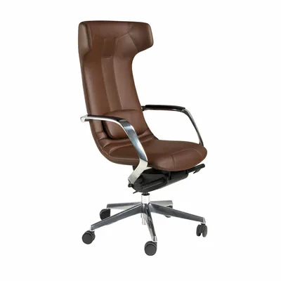 Chairs - Brown leatherette  swivel office chair - ANGEL CERDÁ