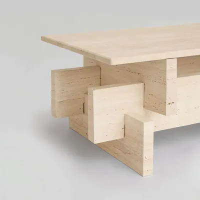 Tables basses - TRAVERTINE COFFEE TABLE 'BERLIN' - KIWANO CONCEPT