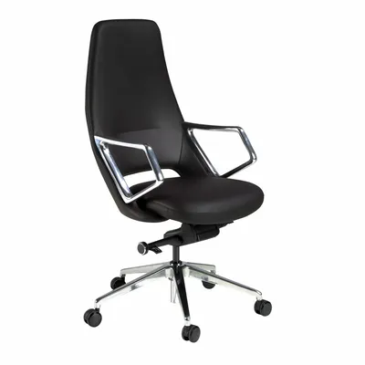 Chairs - Black leatherette  swivel office chair - ANGEL CERDÁ