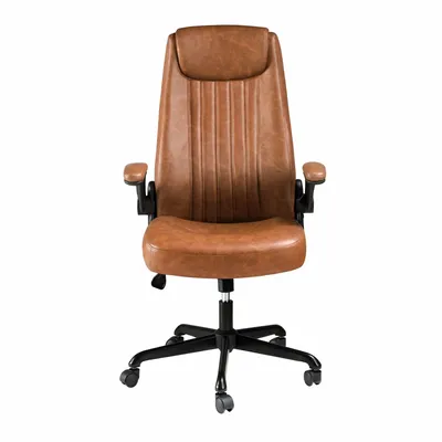 Chaises - Fauteuil de bureau pivotant en similicuir marron - ANGEL CERDÁ
