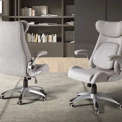 Chairs - Grey fabric swivel office chair - ANGEL CERDÁ